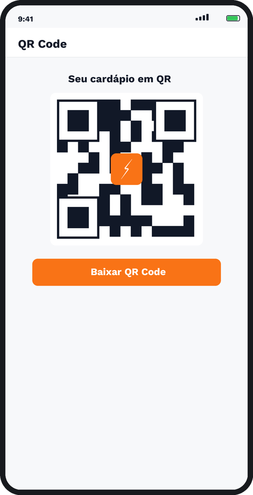 Tela do app: QR Code Profissional